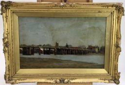 Manner of Whistler - Late 19th / early 20th century unsigned oil on canvas of Putney Bridge.
