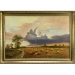 W.F. Burton oil on canvas - ‘The Harvest Ends’, signed, framed