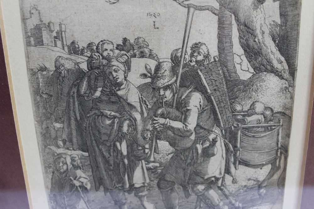 Lucas van Leyden 1484-1533 The Beggars (Eulenspiegel) 1520 or later etching engraving on laid paper - Image 5 of 7