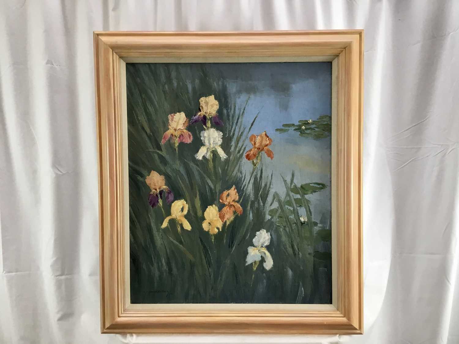 A. V. Coverley-Price (1901-1948) oil on canvas - 'Irises', signed and dated 1948, 55cm x 65cm, frame - Image 2 of 10