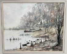 Robert Standish Sweeney (b. 1917) watercolour study of the shore of a lake