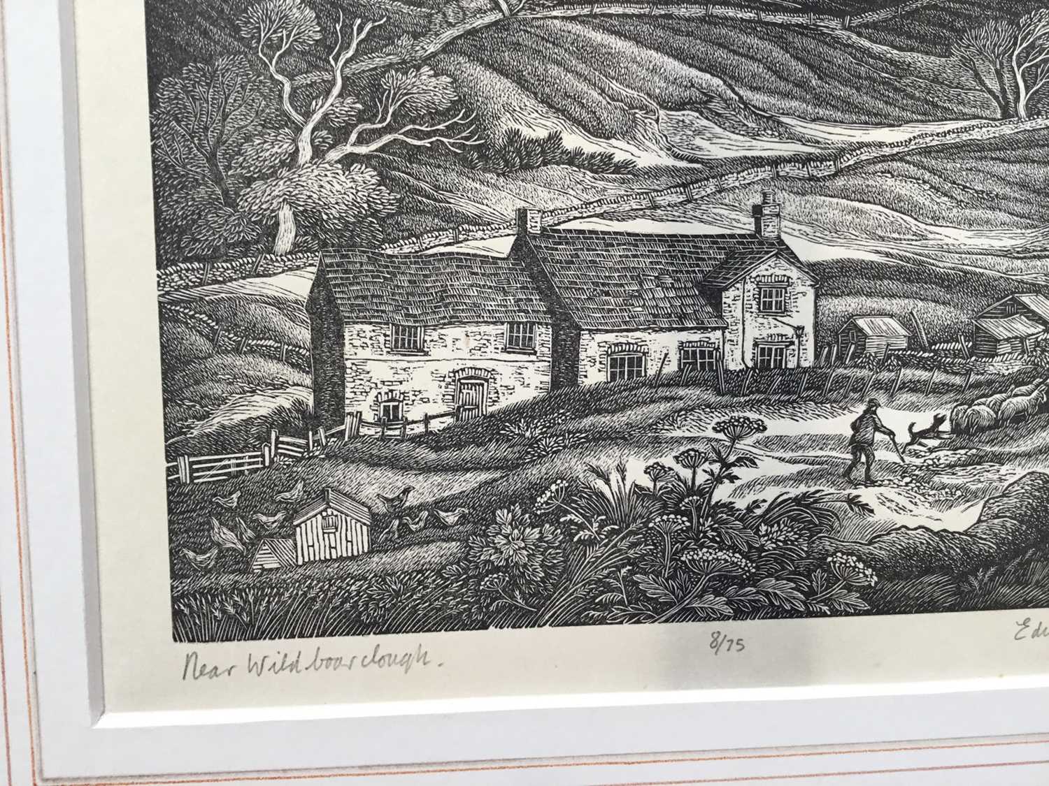 Edward Stamp (b.1939) signed limited edition woodcut - Near Wildboarclough, 8/75, dated 1985, mounte - Image 2 of 4