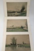 Three early 20th century watercolours - landscapes, one signed and dated 1905