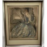 Louis Icart 1930s signed dry point - 'Miroire de Venise', 50cm x 60cm, framed