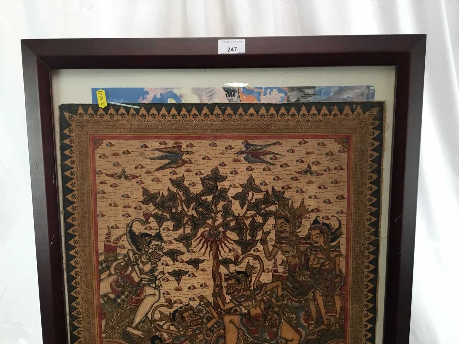 Balinese painting on cloth - 47cm x 63cm in temporary frame - Image 4 of 5