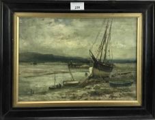 Amy Craister of Leeds, early 20th century, oil on canvas - Harbour scene, signed, 24cm x 34cm, in gl