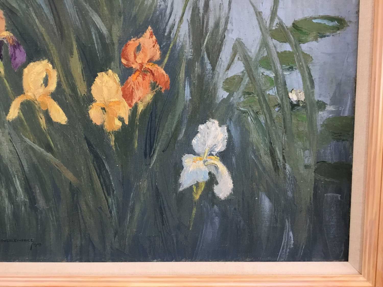 A. V. Coverley-Price (1901-1948) oil on canvas - 'Irises', signed and dated 1948, 55cm x 65cm, frame - Image 3 of 10