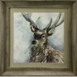 Pair of contemporary colour prints in glazed frames - Stag and a Hare