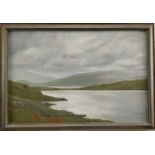 English/Scottish School 20th century oil on board - Scottish landscape, monogrammed GPJ and dated '9