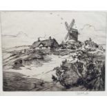 Robert H. Smith, group of six signed black and white etchings to include views of Brixham, Lincoln,