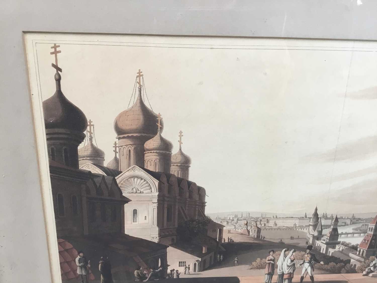 Early 19th century hand coloured aquatint - Moscow, published by R. Bowyer, Pall Mall, 1816, 30cm x - Image 8 of 10