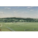 Andrew Mack (Contemporary) oil on canvas - Cheltenham race course, signed and dated 4. '92, 75cm x 5