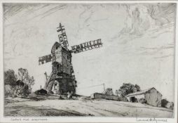 Leonard Squirrell (1893-1979) signed etching, Carters Mill, Wrentham, 17.5cm x 25cm, in glazed frame
