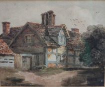 Attributed to David Cox Jr. watercolour, cottage study, bears signature and dated 1808.