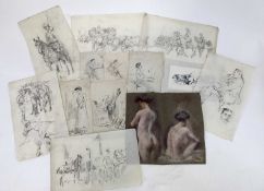 T Ivester Lloyd, group of unframed sketches