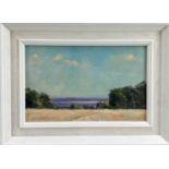 James Hewitt (b. 1934) oil on card - 'Towards the River’, signed, framed