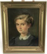 Late 19th / early 20th century oil on canvas portrait of a young girl.