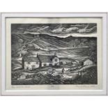 Edward Stamp (b.1939) signed limited edition woodcut - Near Wildboarclough, 8/75, dated 1985, mounte