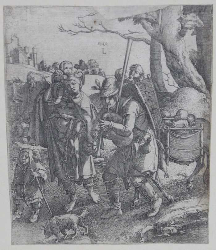 Lucas van Leyden 1484-1533 The Beggars (Eulenspiegel) 1520 or later etching engraving on laid paper