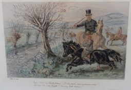 Set of three John Leech hunting prints - The Noble Science, The Old Foxhunter and Hold Hard Master G