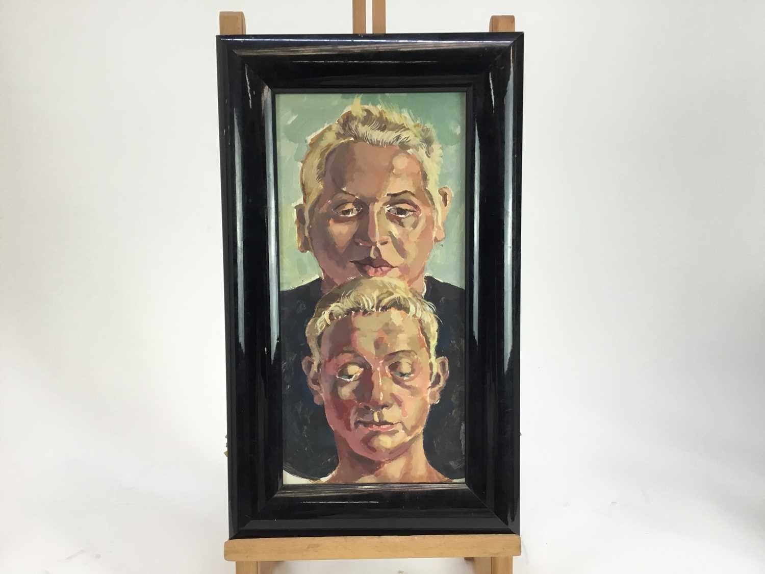 Martin Grover acrylic on board, two heads, signed and dated 1987 - Image 2 of 5