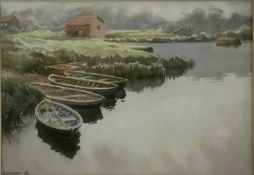Charles Hannaford (1887-1972) watercolour, boats