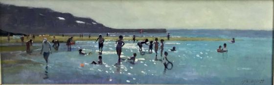 Z Phillips (Contemporary) oil on canvas - An extensive beach scene on a sunny day, signed and dated