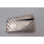 George V silver card case with engine turned decoration, (Birmingham 1914), maker Henry Clifford Dav