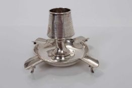 Early 20th century silver combination match holder, striker and ashtray, with engraved military pres