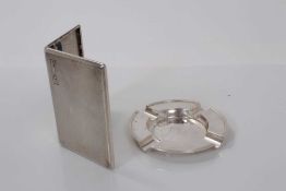 George VI silver cigarette case of rectangular form, with engine turned decoration and engraved init