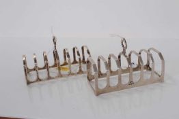 George V silver six division toast rack, (Birmingham 1937), maker Adie Brothers, together with anoth