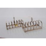 George V silver six division toast rack, (Birmingham 1937), maker Adie Brothers, together with anoth