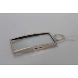 George V silver mounted glass magnifier, (London 1933), maker Asprey & Co, 10.4cm long