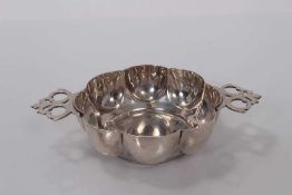 Edwardian silver two handled dish of shaped circular form, (London 1901), markers mark is rubbed, 13