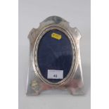 Edwardian silver photograph frame with velvet easel backing, (Chester 1907), photograph aperture 13.