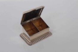 Edwardian silver stamp box with two gilded compartments, Birmingham 1903, Henry Matthews 6.5 cm and