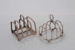 Late Victorian silver four division toast rack (Sheffield 1899), maker James Dixon & Sons, together