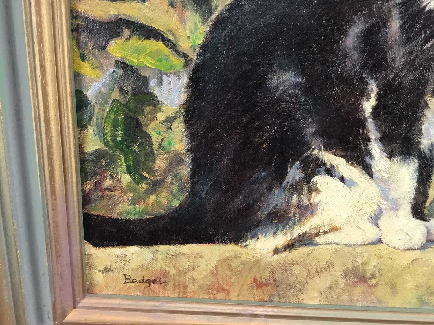 Norman Coker, contemporary, oil on board, 'Badger', signed and titled, 34 x 39cm, framed - Image 6 of 7
