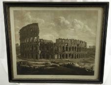 Gaspar Gabrielli aquatint - the Colosseum, 56cm x 47cm, in glazed frame