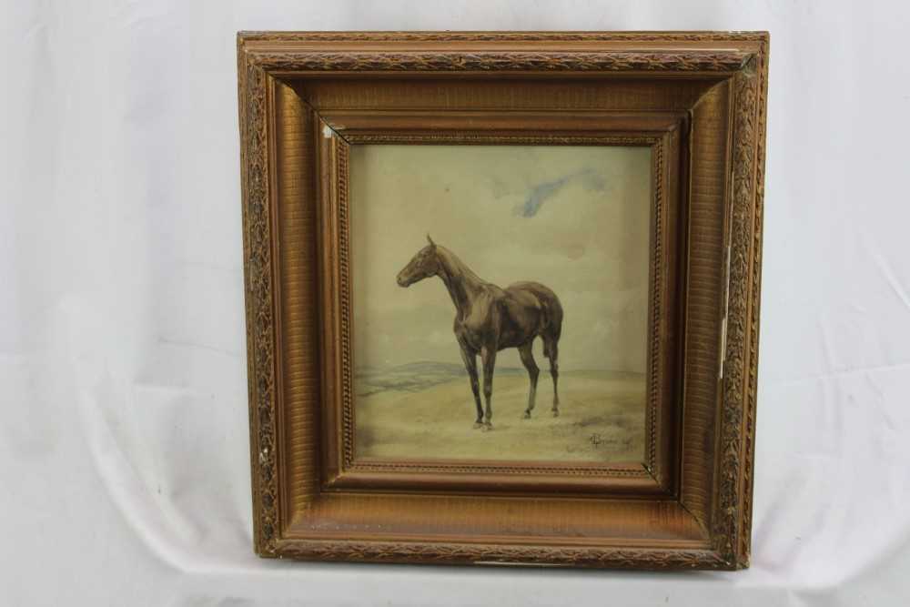 C. T. Bruen, early 20th century, watercolour, horse in a landscape, signed and dated '09, 26cm x 24c - Image 2 of 9