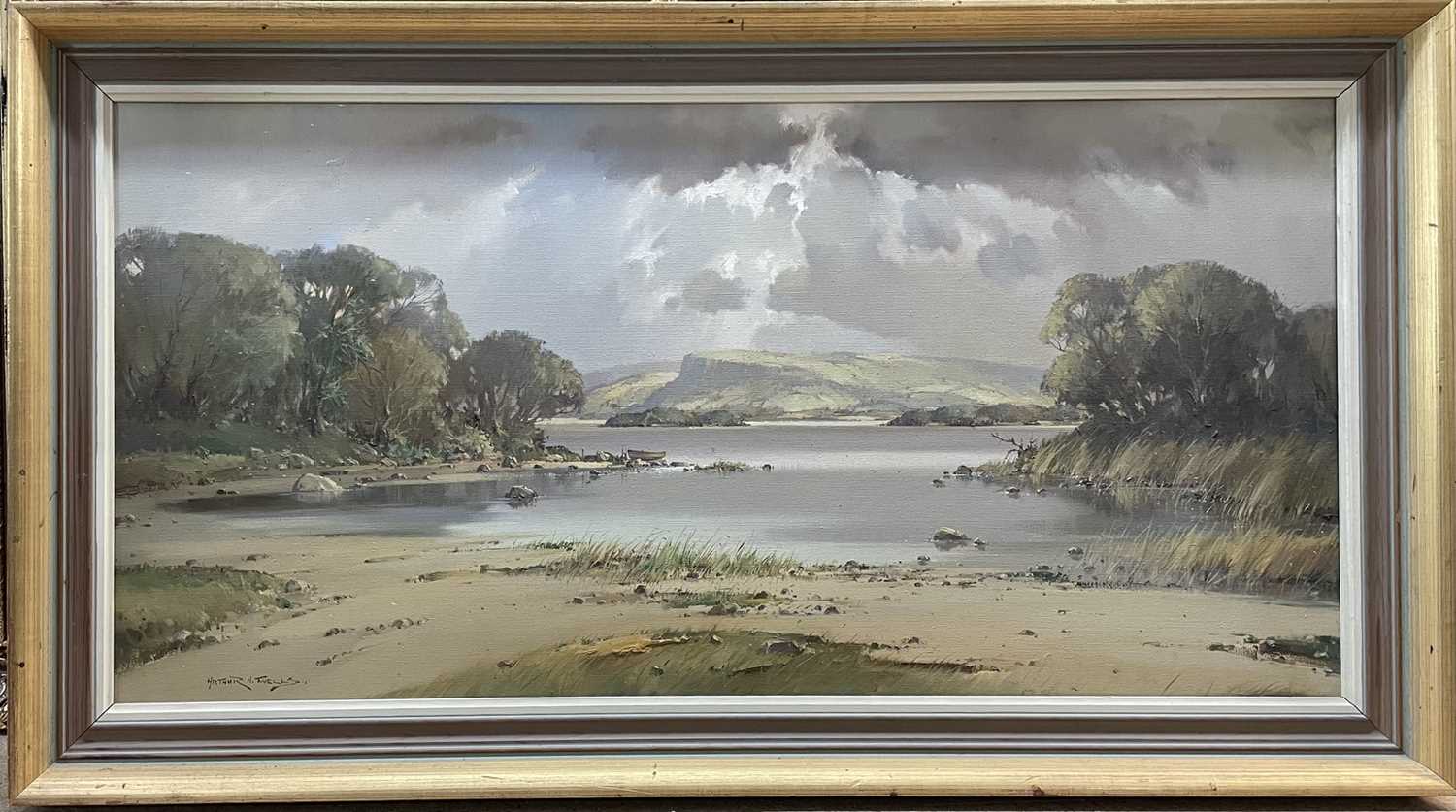 Arthur Wells, 20th century, oil on canvas - Irish Loch, signed framed