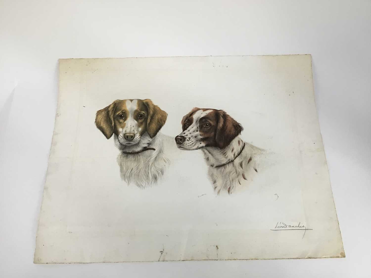 Leon Danchin (1887-1838) lithograph - Two dogs, signed in pencil, 57cm x 44cm unframed - Image 2 of 5