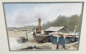 Andrew Gemmill, contemporary, watercolour - The Old Tug, Maldon, signed, in glazed frame Provenanc