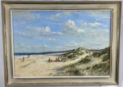 John Sutton, oil on canvas - Walberswick beach, signed lower right, inscribed title on back, 65cm x