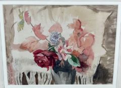 Edna Clarke-Hall (1879-1979), watercolour, vase of flowers