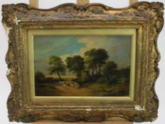 Attributed to Patrick Nasmyth (1787-1831) oil on panel, drover in a lane, signed.