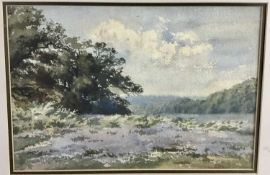 English School, early 20th century, watercolour - rural landscape, 23cm x 33cm, in glazed frame