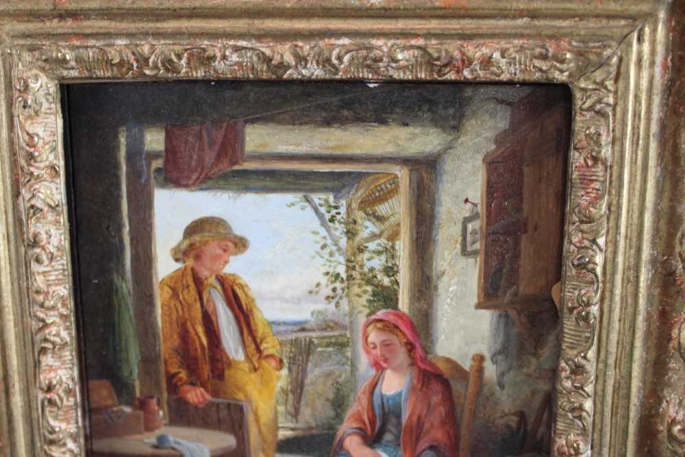 Frederick Daniel Hardy (1826-1911), oil on panel, family group in an interior, signed and dated 1868 - Image 6 of 9