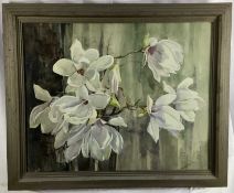 Honor Sterndale-Bennett watercolour - Magnolias, signed, 65cm x 53cm in glazed frame