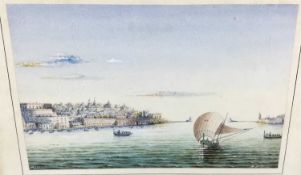 A.Nicolas, watercolour - Malta, signed and inscribed, 18cm x 28cm, together with another similar vie